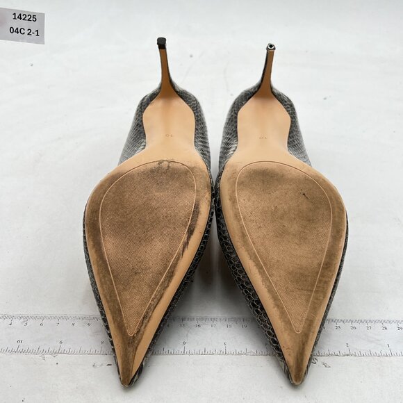 YDN Grey Snake Print High Heel Pumps Pointed Toe Dress Shoes for Office Lady - Picture 7 of 8